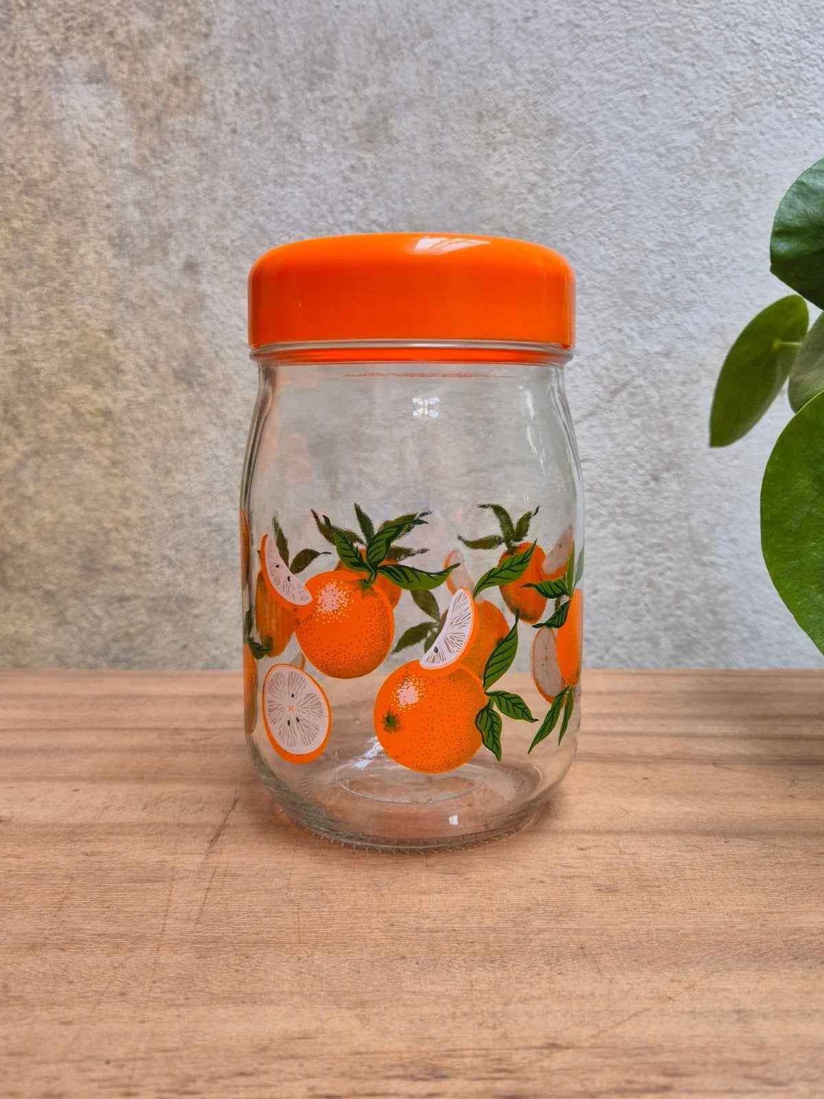 Vintage voorraadpotten met sinaasappelprint - Set van 3, Ophalen of Verzenden