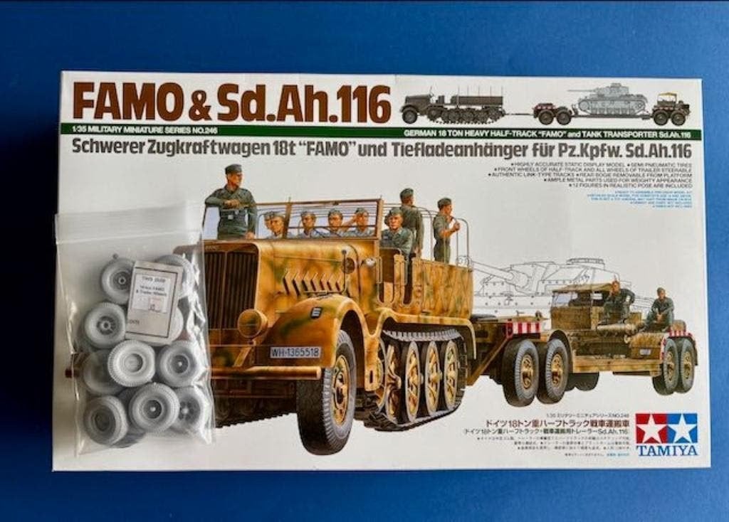 Tamiya 35246 Famo trailer incl TWS Resin wheels 1/35 tws2059, Tank, Verzenden, 1:32 tot 1:50, Nieuw