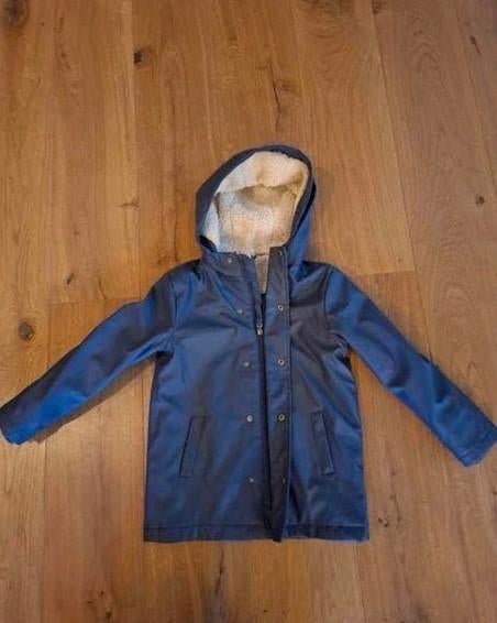 Regenjas maat 110 116 hema blauw, Ophalen of Verzenden, Zo goed als nieuw, Jongen of Meisje, Jas