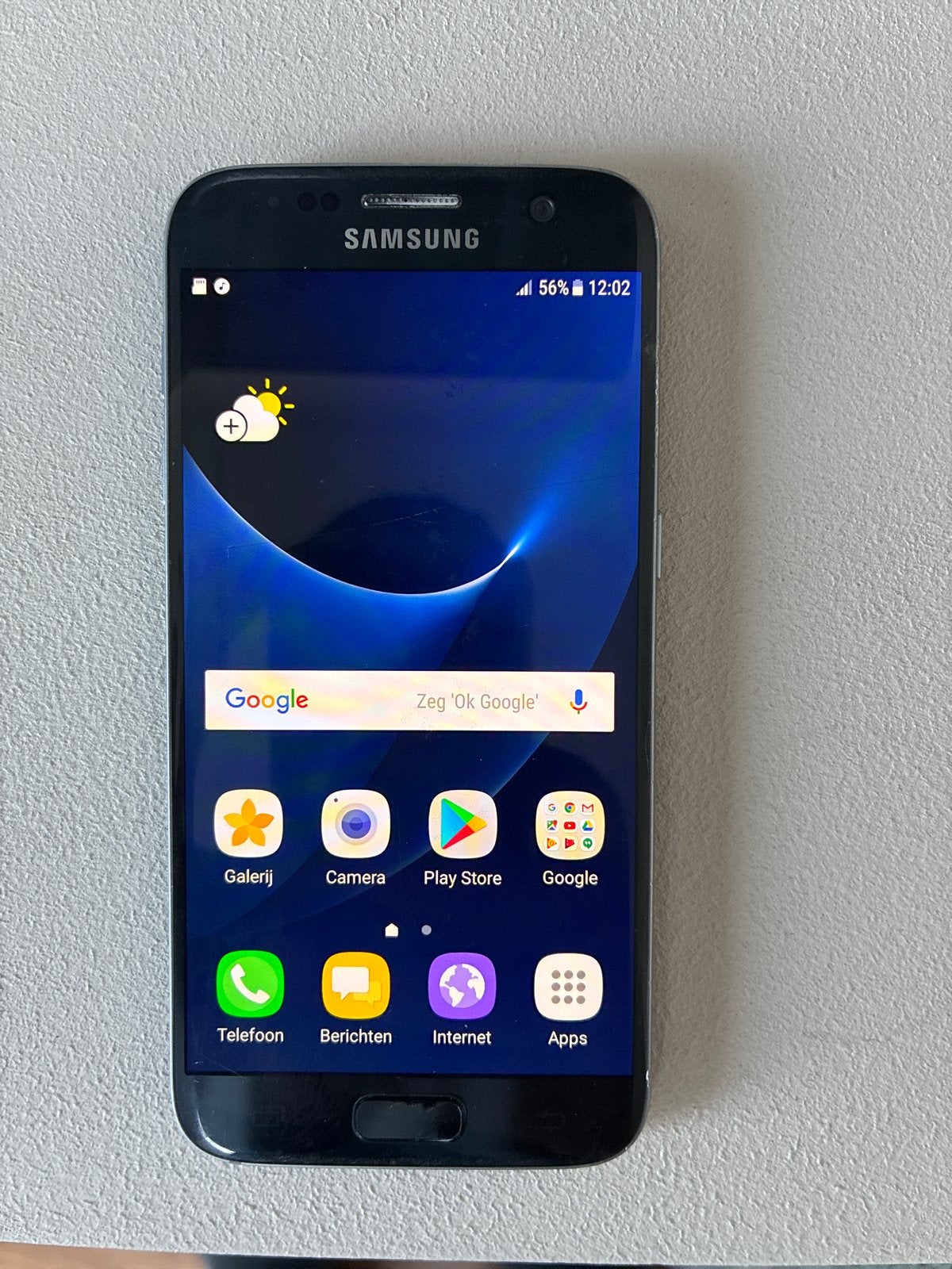 Samsung Galaxy S7 Zwart - 32GB - beschadigd zie omschrijving, Gebruikt, Overige modellen, Zwart, Ophalen of Verzenden