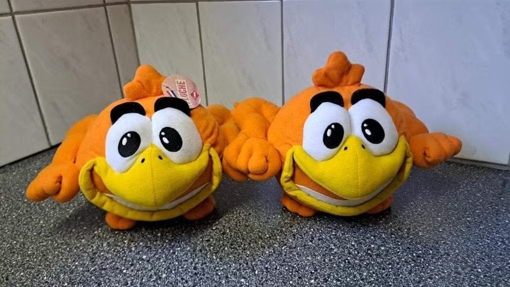 2x Oranje c1000 geluksvogel knuffel, Oranje, Overige typen, Onbekend, Ophalen of Verzenden