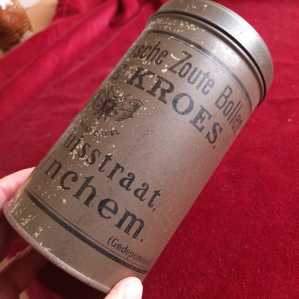 Blik Gorinchemsche Zoute Bollen J.J. de Kroes, Verzamelen, Blikken, Verzenden, Gebruikt, Overige