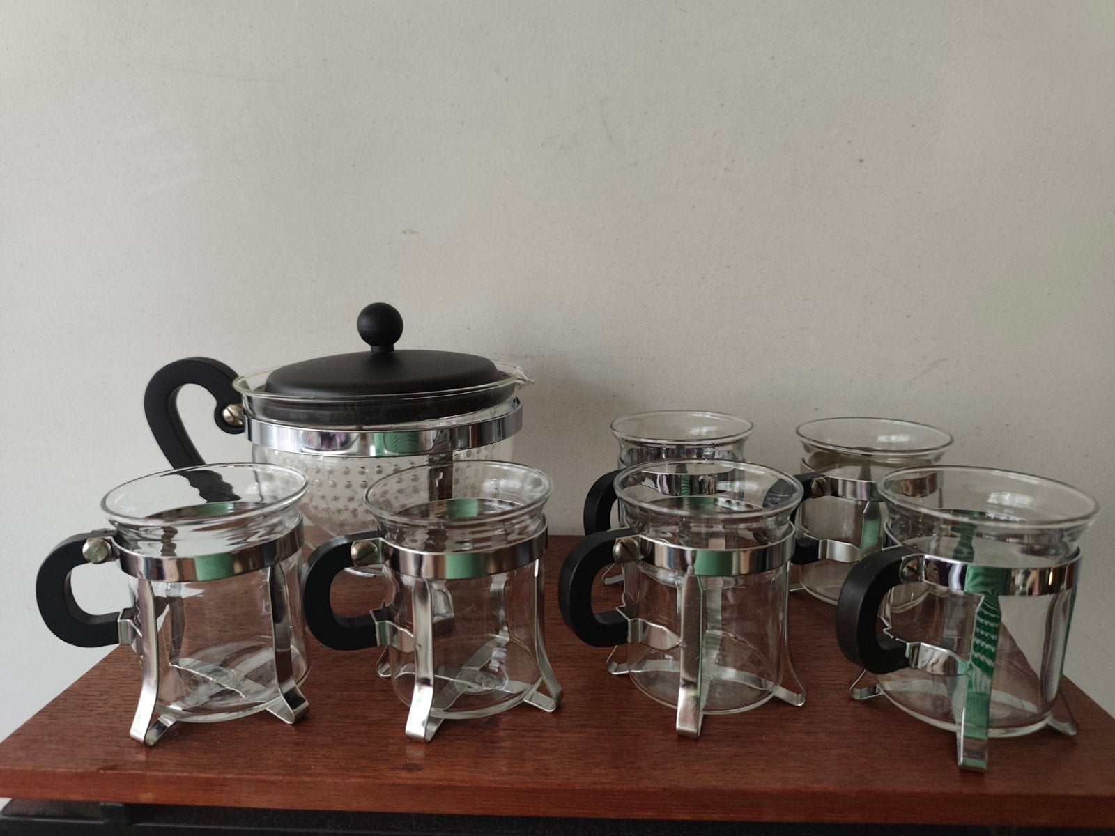 Bodum Chambord glazen theepot (650 ml) en 6 theeglazen, Overige merken, Overige typen, Ophalen of Verzenden, Overige stijlen