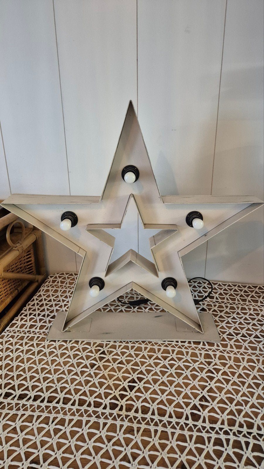 Decoratieve Ster Lamp - Vintage Stijl, Ophalen, Vintage, Gebruikt, Metaal