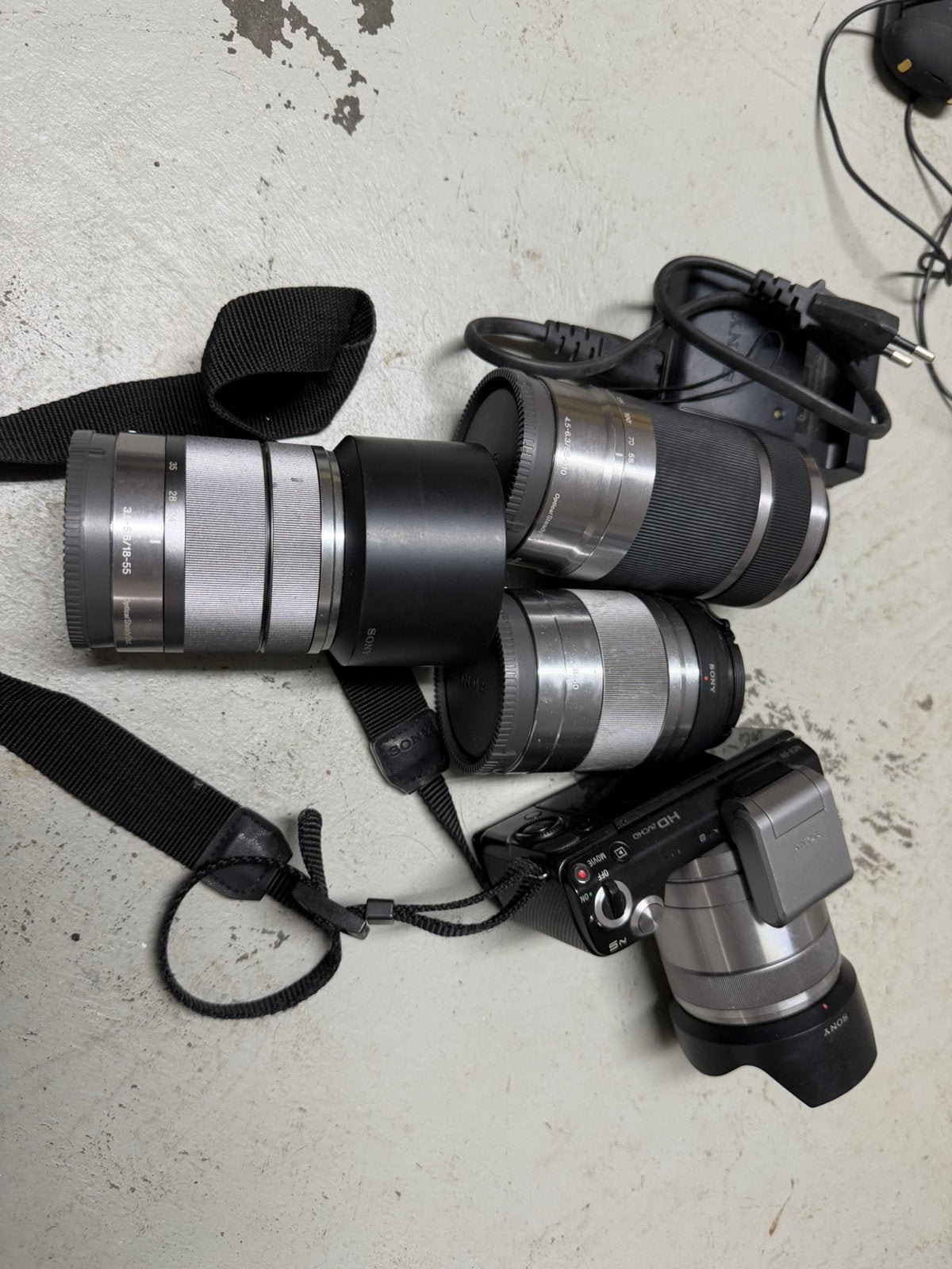 Sony NEX-5N camera met 4 lenzen en accessoires, Ophalen, Gebruikt, Standaardlens, Zoom