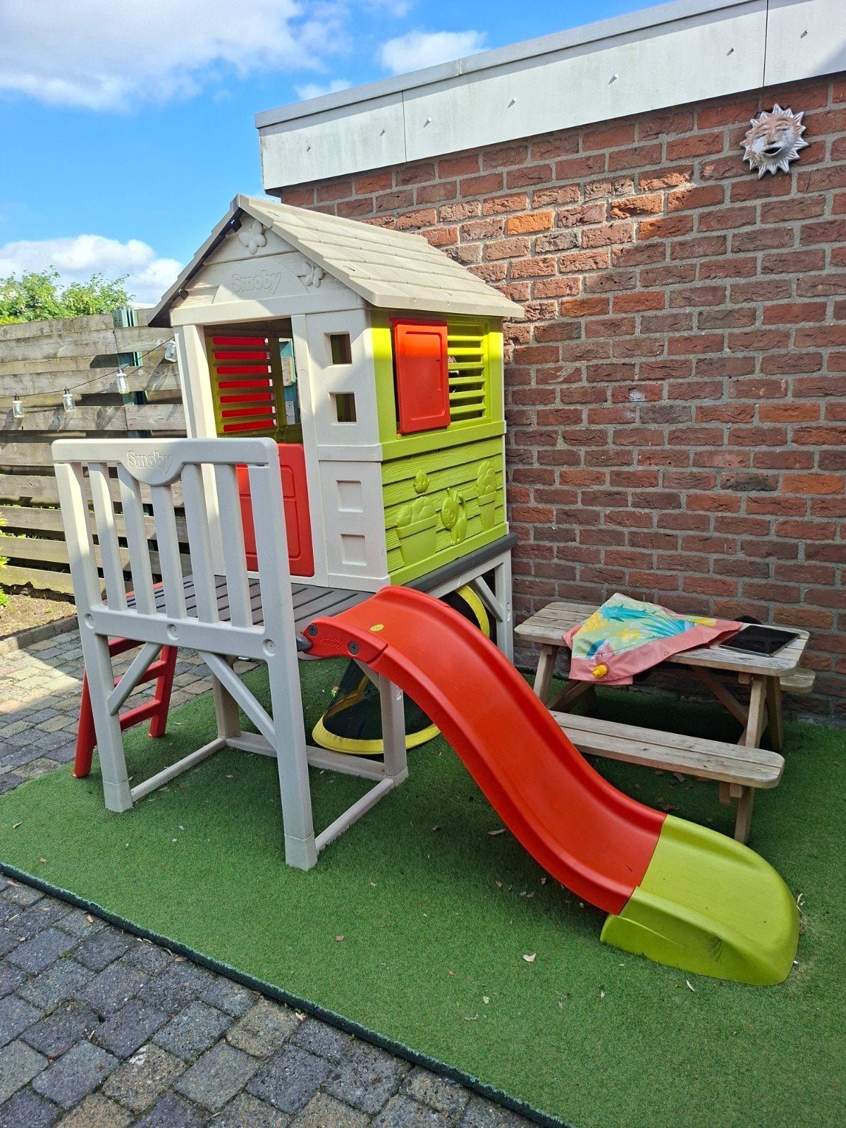 Smoby Speelhuisje met Veranda, Glijbaan en Trapje, Ophalen