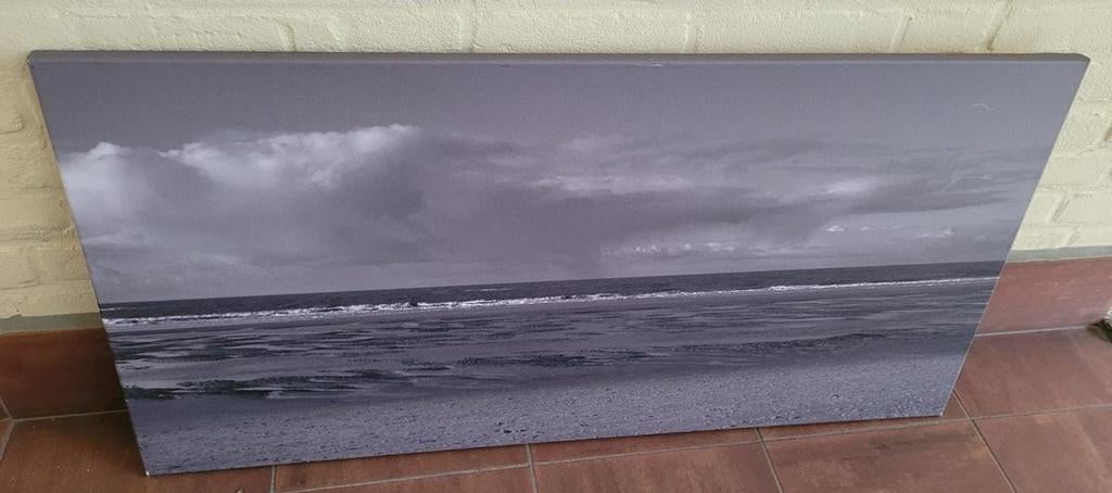 50 x 100 cm canvas lijst zee zeezicht, Huis en Inrichting, Woonaccessoires | Lijsten, Ophalen, Hout