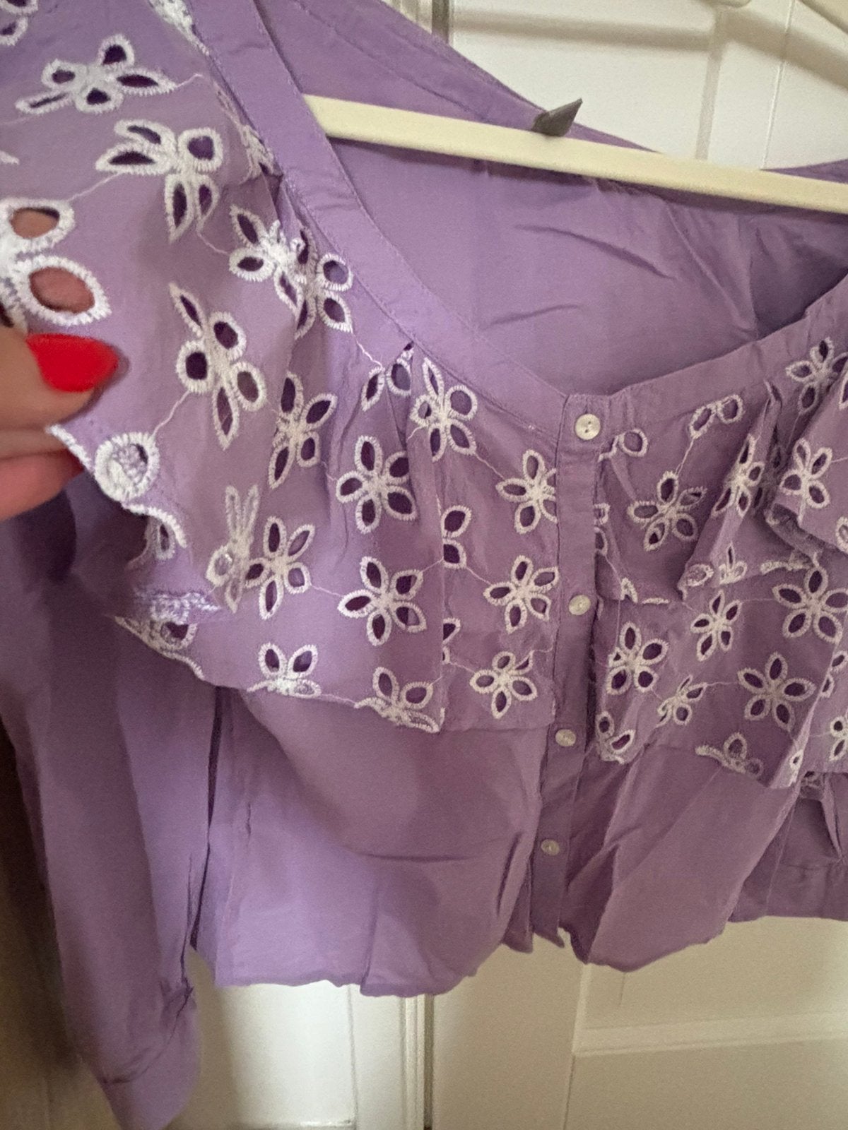 Zomerse katoenen blouse asos maat S, Kleding | Dames, Ophalen, Zo goed als nieuw, Maat 36 (S), Paars