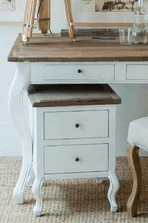 2 x Rivièra Maison Driftwood nachtkastje hout wit, Ophalen, 55 tot 70 cm, Zo goed als nieuw, 45 tot 65 cm