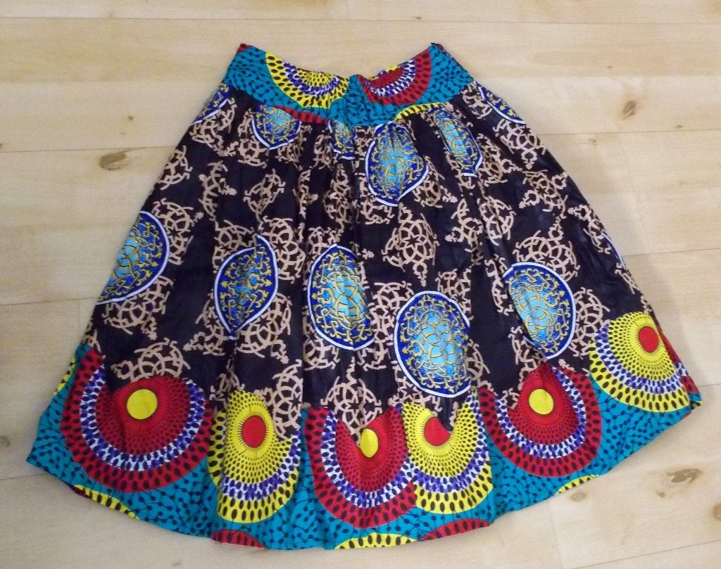 Aparte Afrikaanse/ethnische print rok van Guyawax! M, Maat 38/40 (M), Nieuw, Onder de knie, Meerkleurig