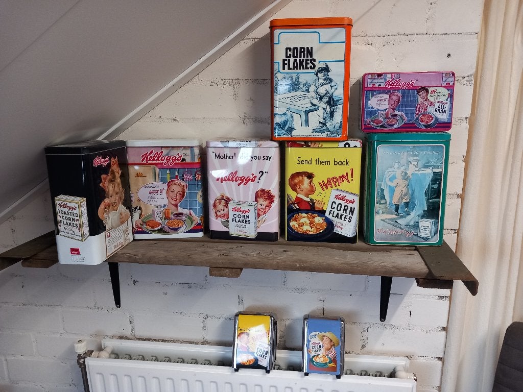 kelloggs blikken en servethouder, Ophalen of Verzenden, Gebruikt, Overige