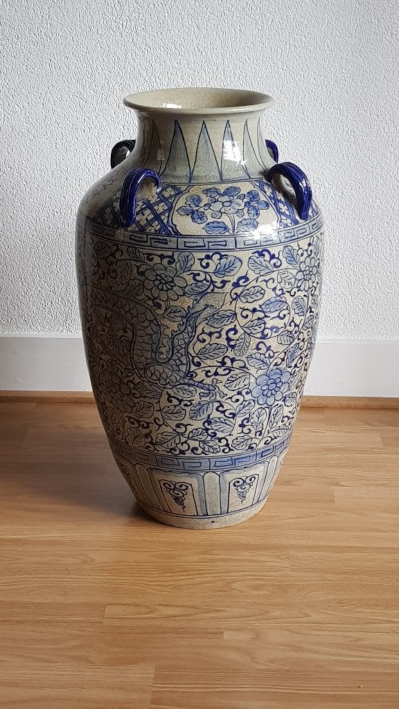 Oude Chinese Vloervaas met oren, Ophalen