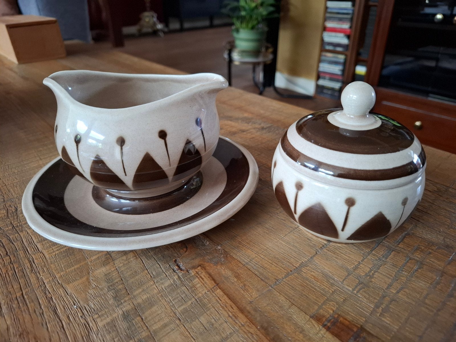 Boch La Louviere suikerpot en juskom vintage, Ophalen of Verzenden