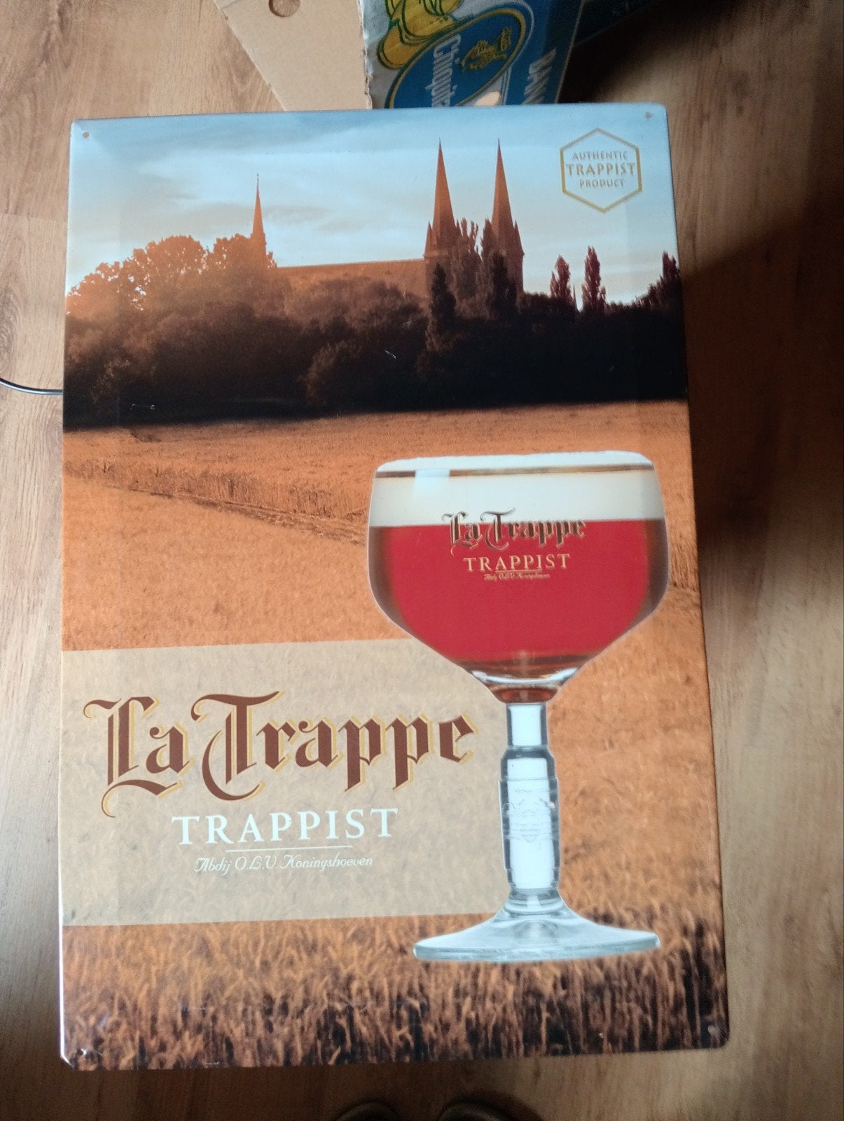 La Trappe blikken plaat., Ophalen, Gebruikt, Reclamebord, Plaat of Schild, La Trappe