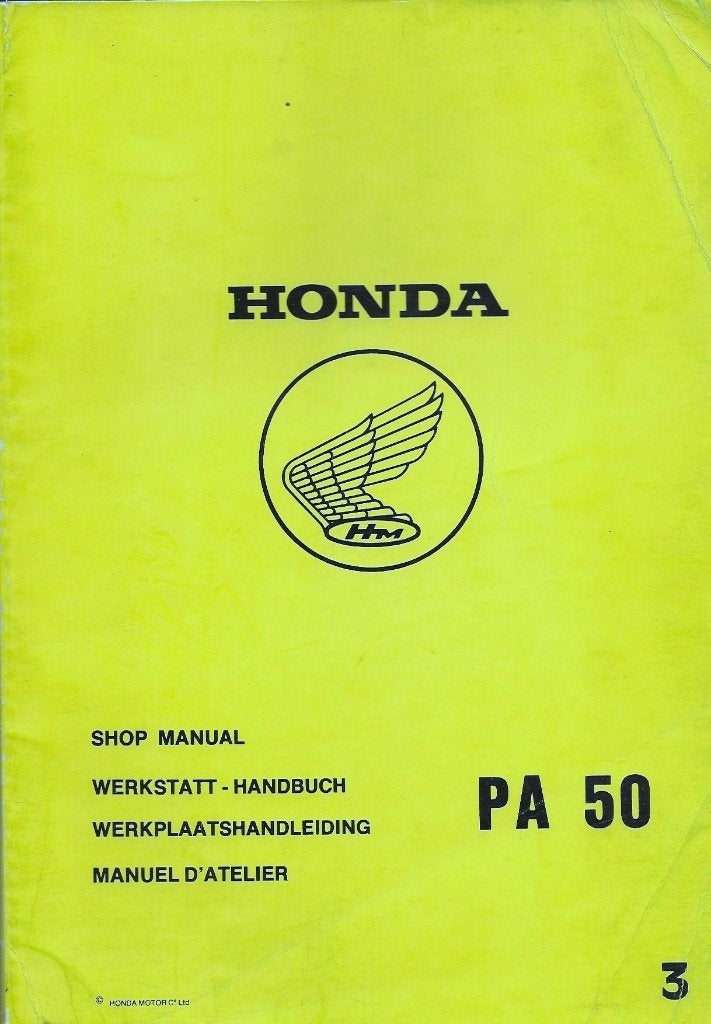 Honda PA50 werkplaatsboek (3776z) bromfiets, Verzenden, Gebruikt