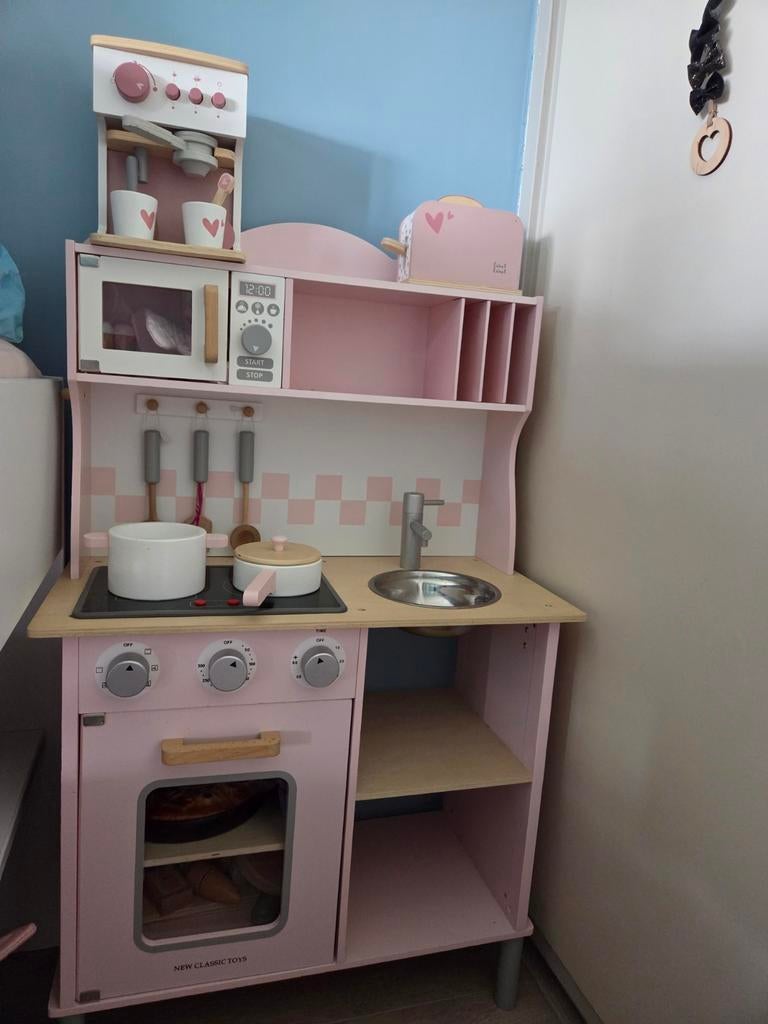 Roze speelkeuken met accessoires, Ophalen, Gebruikt, Meisje