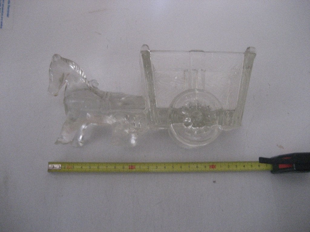 paard en wagen van glas, Verzamelen, Ophalen, Gebruikt, Dier