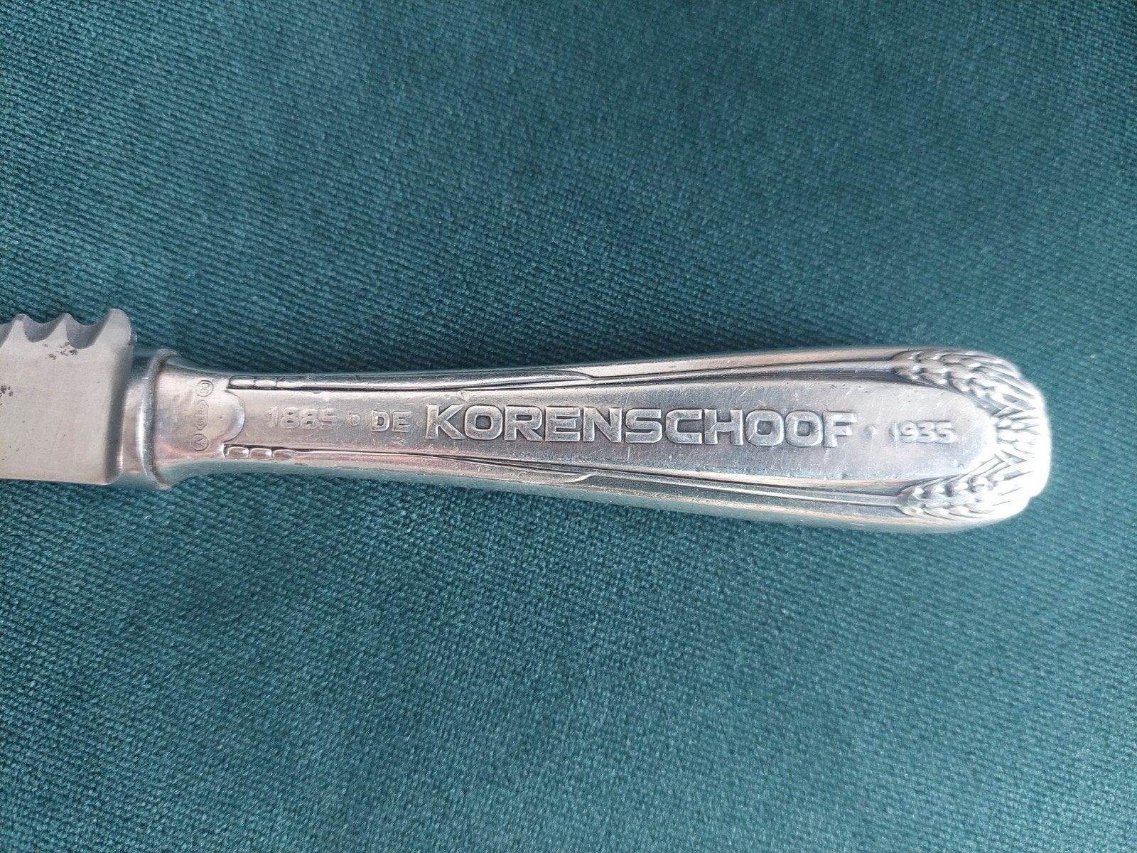 Broodmes met verzilverd heft "De Korenschoof" 1935, Ophalen of Verzenden