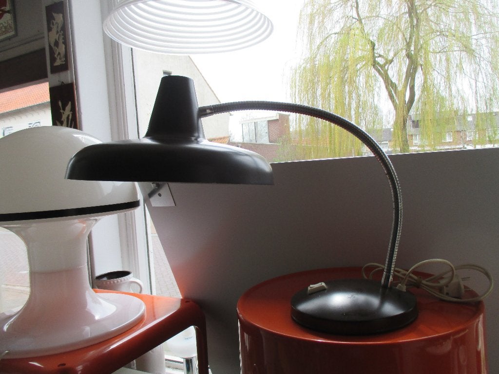 tafellamp bruin jaren 70 industrieel vintage design retro, Ophalen of Verzenden, Huis en Inrichting