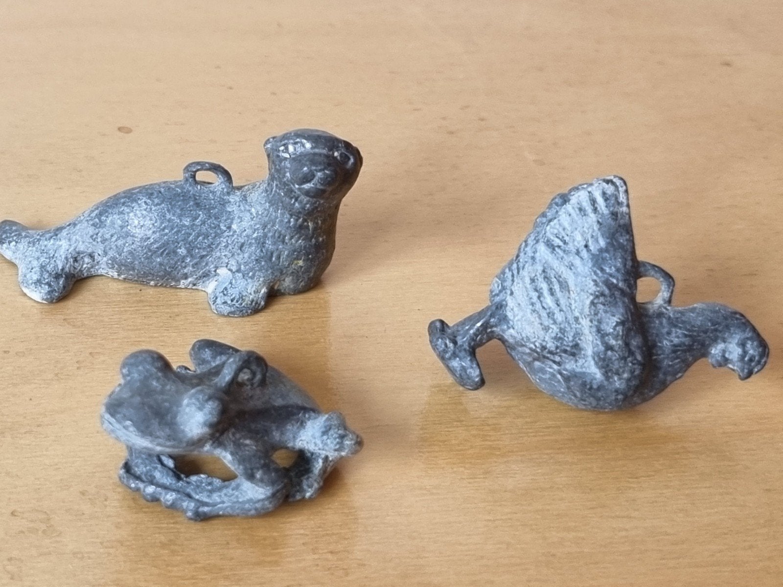 Diertjes van lood, zeehond, kikker en kip, Ophalen of Verzenden, Gebruikt, Dier