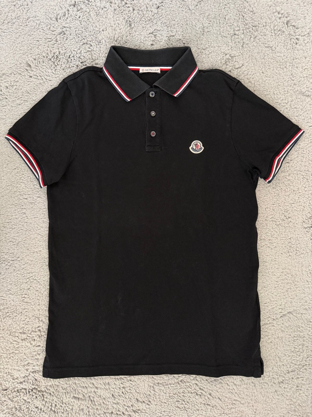 Moncler Klassiek Zwart Poloshirt Maat XS, Kleding | Heren, Ophalen of Verzenden, Zo goed als nieuw, Maat 46 (S) of kleiner, Zwart