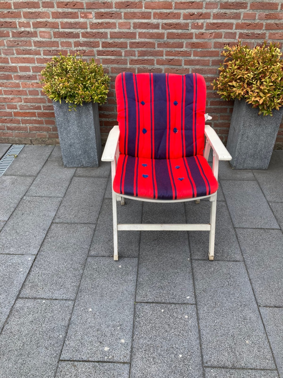 4 houten tuinstoelen Hartmann inklapbaar met kussens, Ophalen, Gebruikt, Hout, Inklapbaar
