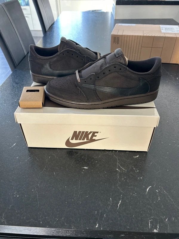 Nike Air Jordan 1 Low OG SP Travis Scott Black Phantom, Zwart, Nieuw, Ophalen of Verzenden, Sneakers of Gympen
