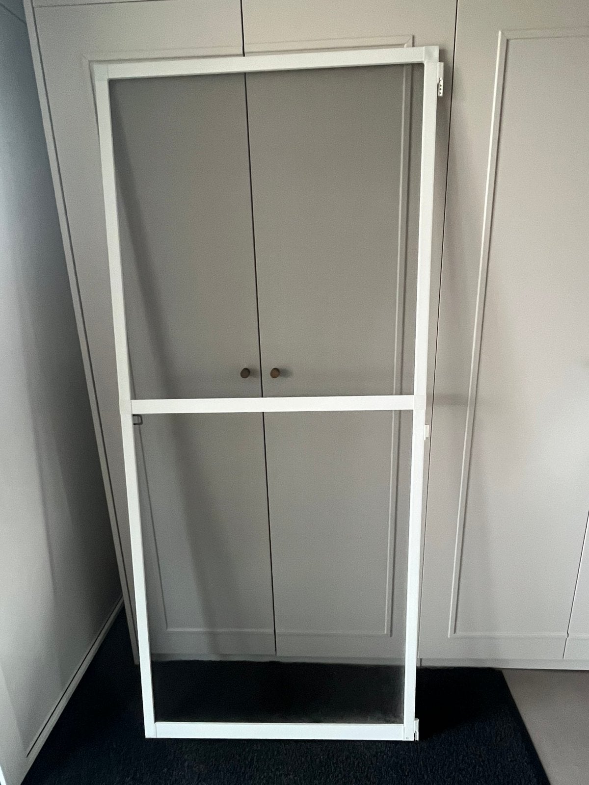 Hordeur wit, Ophalen, Kunststof, Gebruikt, 80 tot 100 cm
