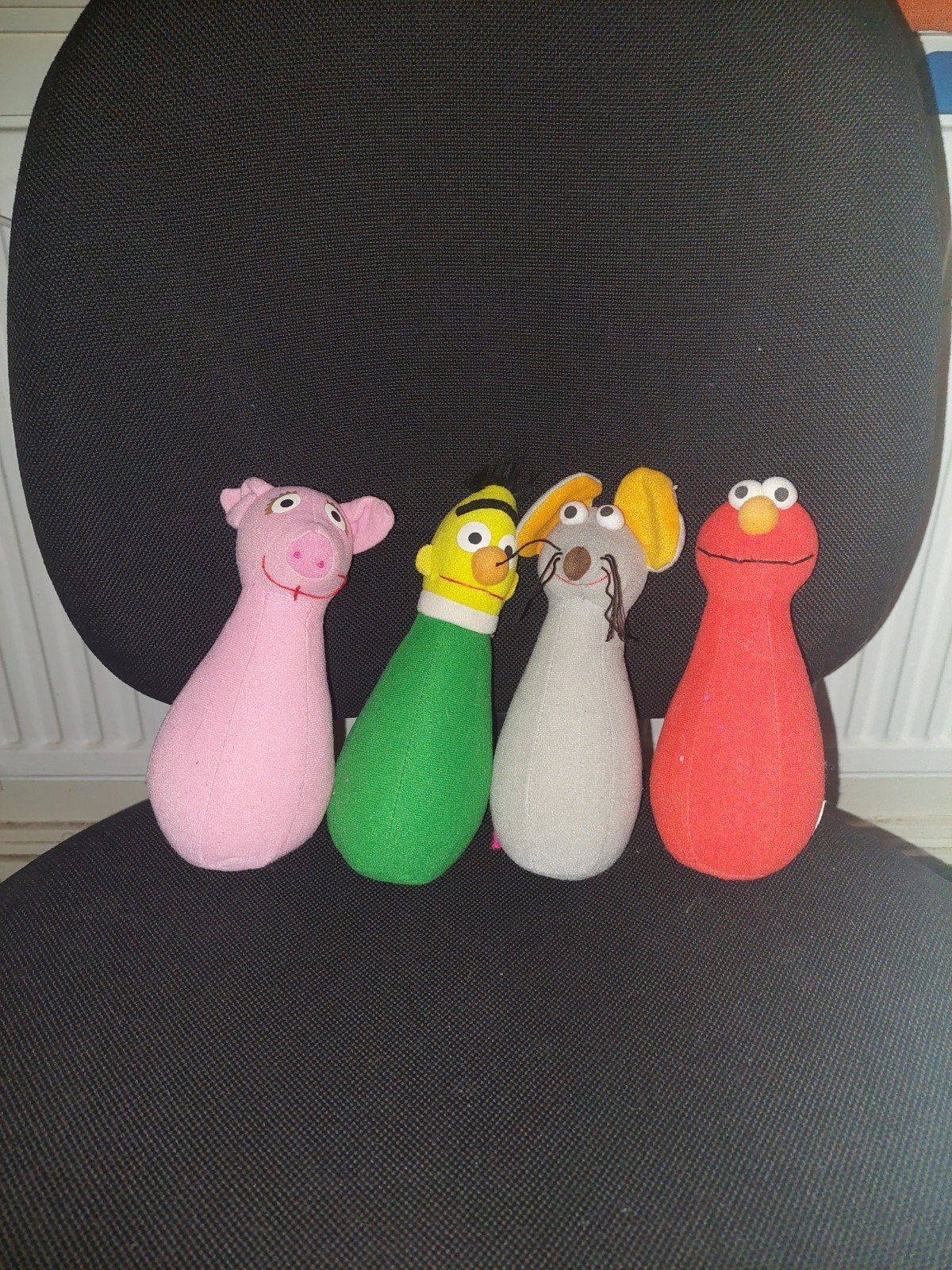 Sesamstraat knuffels: Elmo, Bert, inimienie en het varken, Gebruikt, Overige merken, Overige karakters, Overige typen
