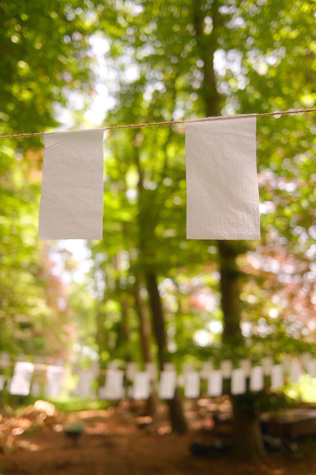 Leuke witte katoenen vlaggenlijnen bruiloft decoratie, Hobby en Vrije tijd, Ophalen of Verzenden, Zo goed als nieuw, Versiering