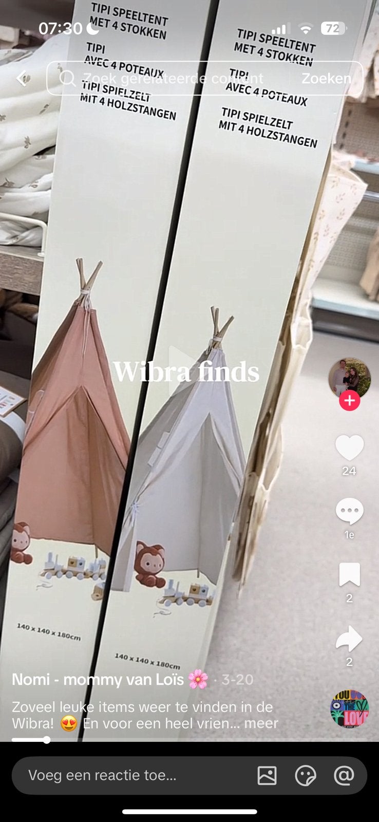 Roze tipi tent Wibra!, Ophalen, Zo goed als nieuw