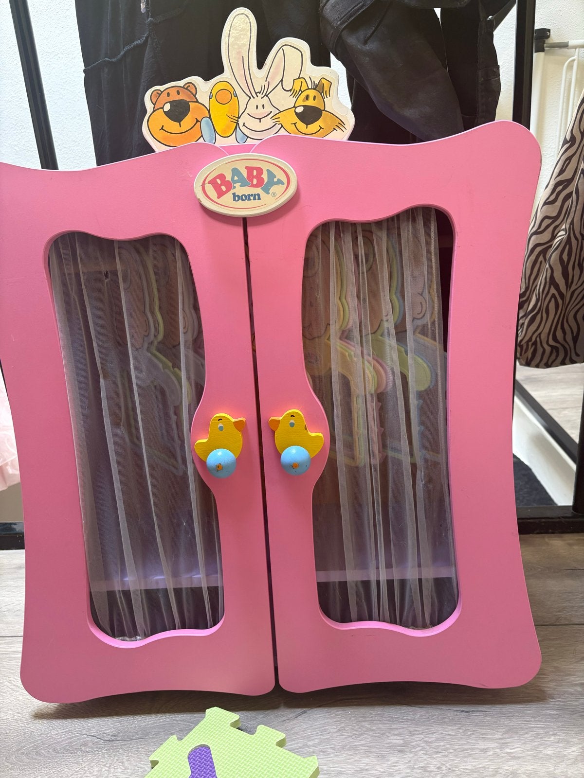 Baby Born Kledingkast met Hangers - Roze, Kinderen en Baby's, Speelgoed | Poppen, Ophalen of Verzenden, Gebruikt, Babypop