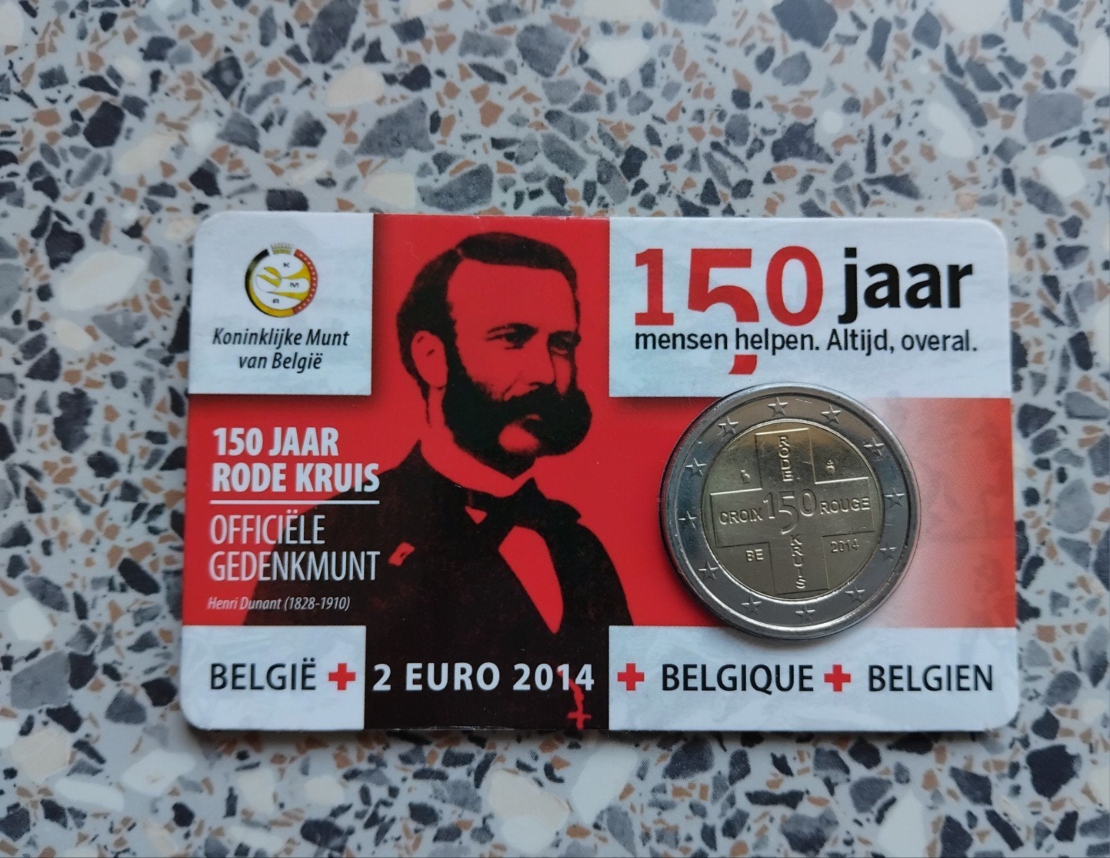 coincard 2 Euro Belgie 2014 Rode Kruis., Ophalen