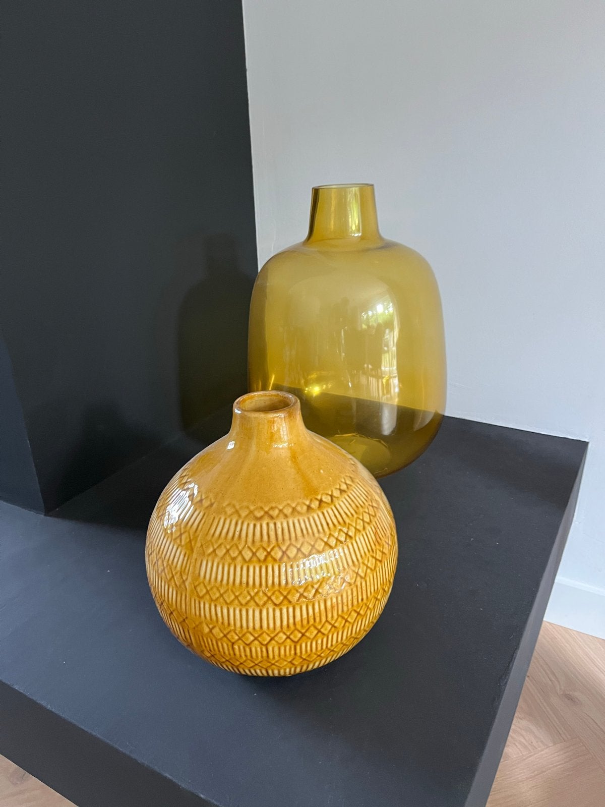Decoratieve vazen set - Geel/Oker, Ophalen
