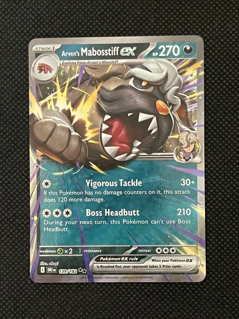 Arven's Mabosstiff ex (DRI 139) – ruil voor Ascended Heroes, Hobby en Vrije tijd, Verzamelkaartspellen | Pokémon, Nieuw, Losse kaart