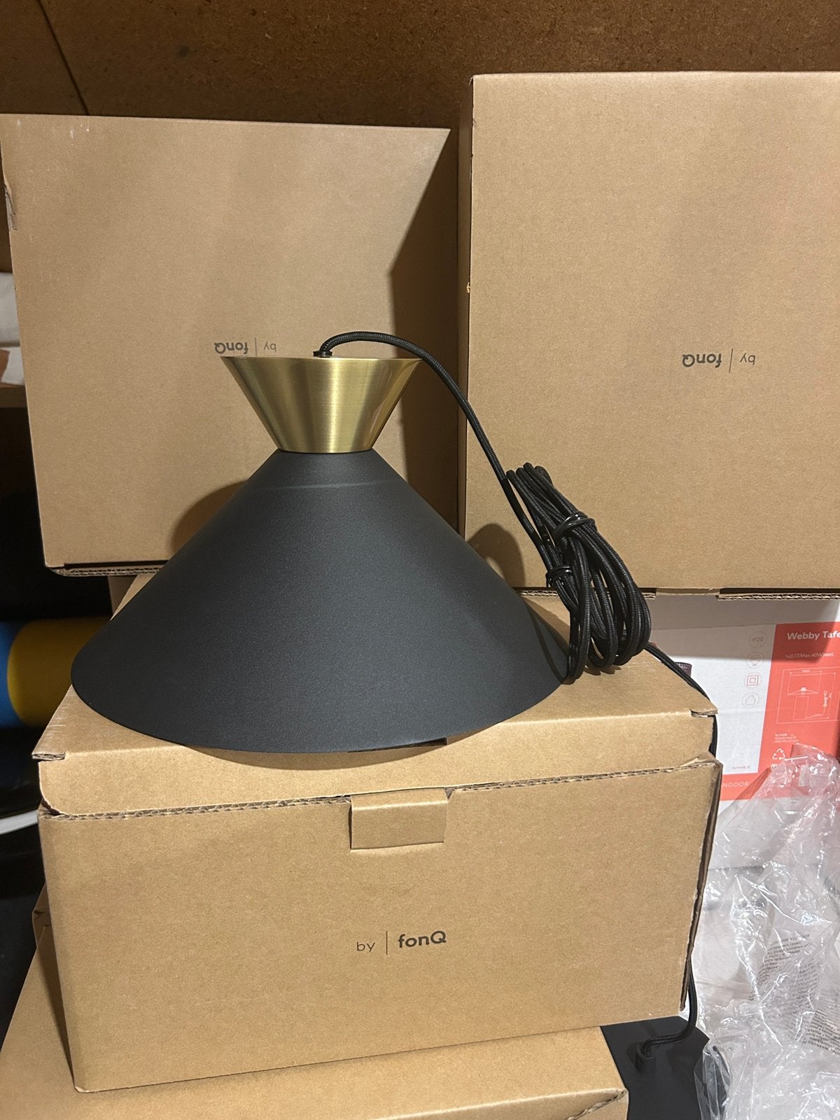 Partij 12 nieuwe design lampen zwart metaal, Ophalen of Verzenden, Nieuw, Metaal