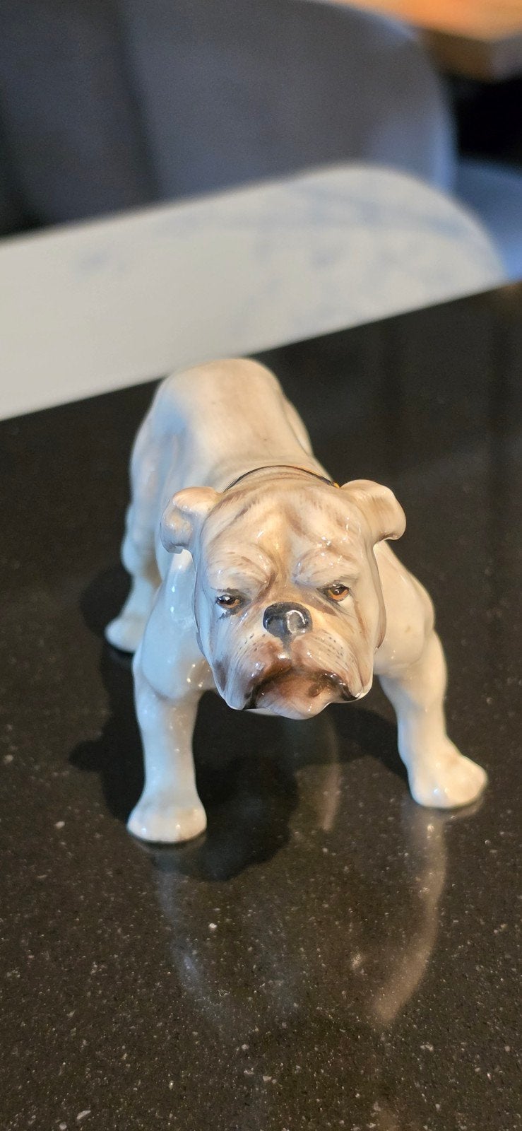 Vintage Porseleinen Bulldog Beeldje, Ophalen of Verzenden, Zo goed als nieuw, Dier