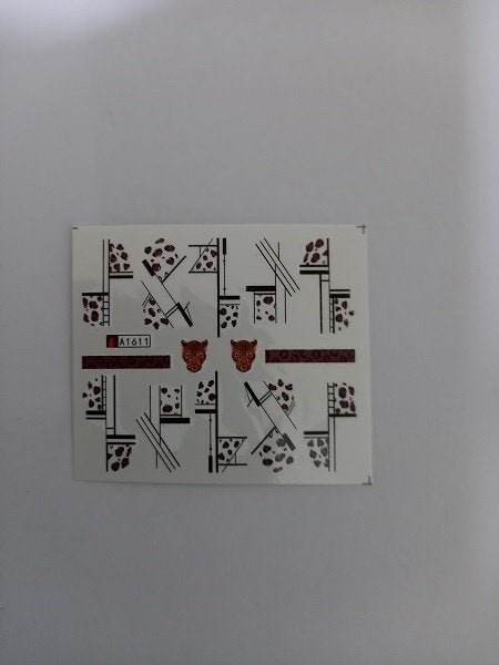 Velletje nagel water decals stickers A1611 tijger bruin prin, Bruin, Verzenden, Nieuw, Handen en Nagels