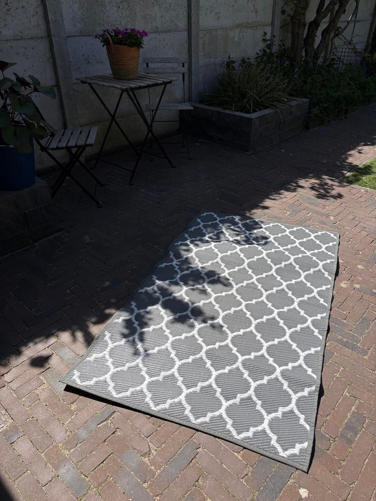 Stijlvol grijs buitenkleed voor tuin of terras, Tuin en Terras, Ophalen, Nieuw