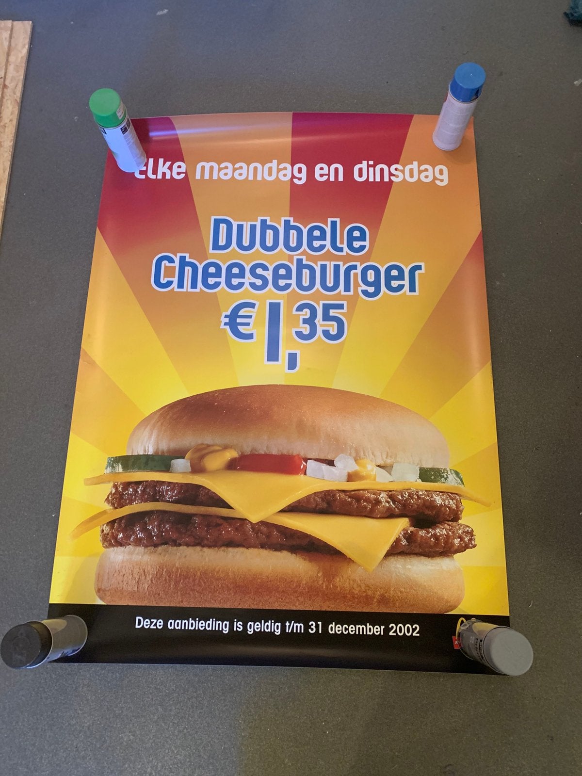 Mc donalds poster cheeseburger 118 x 85 cm, Ophalen, Zo goed als nieuw