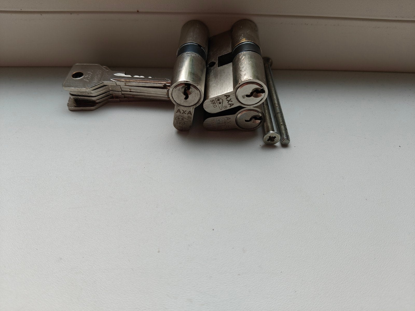AXA skg 2 cilinderslot, Ophalen of Verzenden, Gebruikt, Rvs, Slot