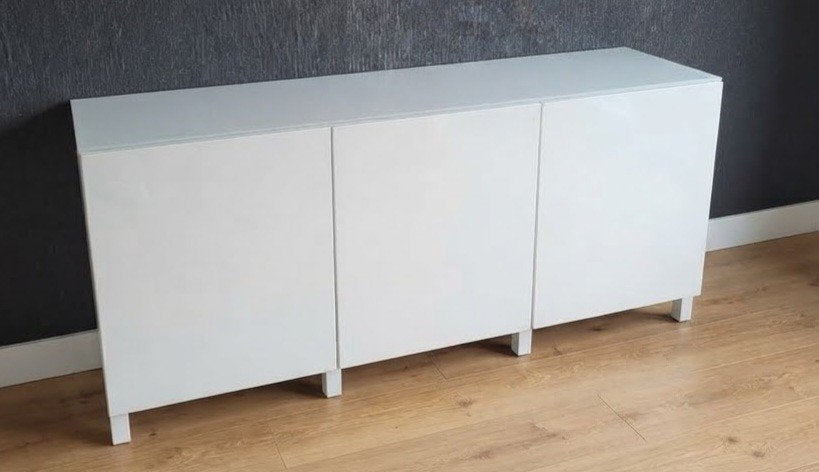 IKEA BESTÅ kastcombinatie wit hoogglans - 180 cm breed, 150 tot 200 cm, Ophalen of Verzenden, Zo goed als nieuw, Minder dan 100 cm