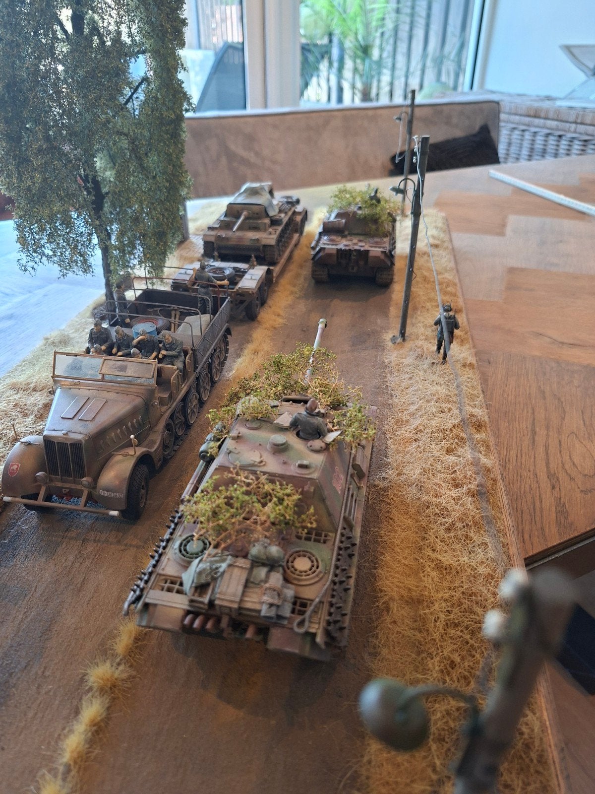 Groot Tamiya Diorama WOII Oekraïne Zomer 1944 Duits, Hobby en Vrije tijd, Modelbouw | Figuren en Diorama's, Ophalen, 1:35 tot 1:50