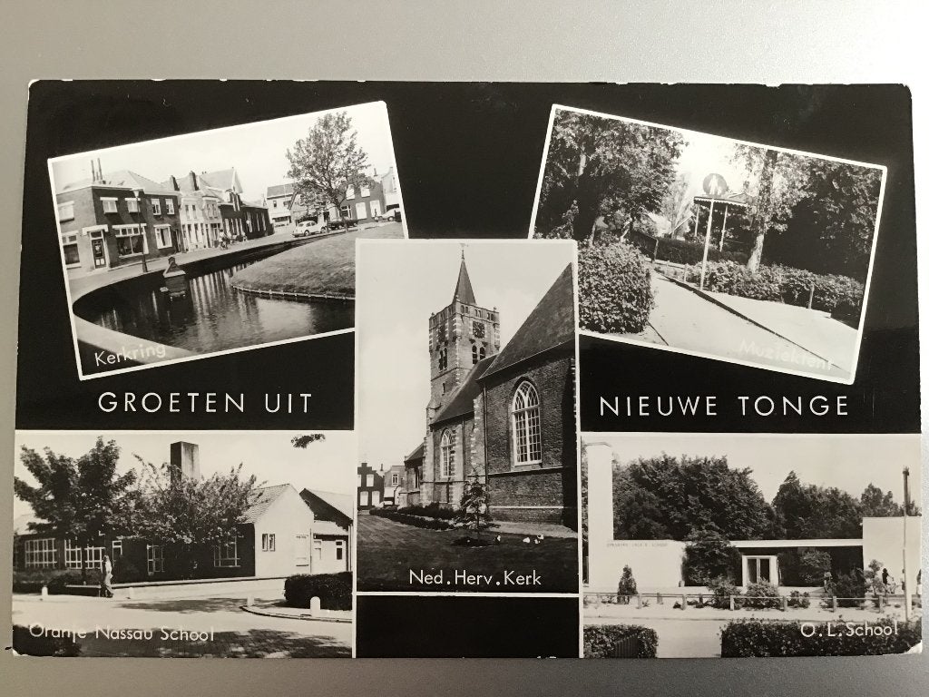 Oude ansichtkaart Nieuwe Tonge - Diverse dorpsgezichten 1978, Verzamelen, Ansichtkaarten | Nederland, Ophalen of Verzenden, 1960 tot 1980