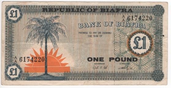 Biafraans pond, Ophalen of Verzenden, Nigeria, Los biljet