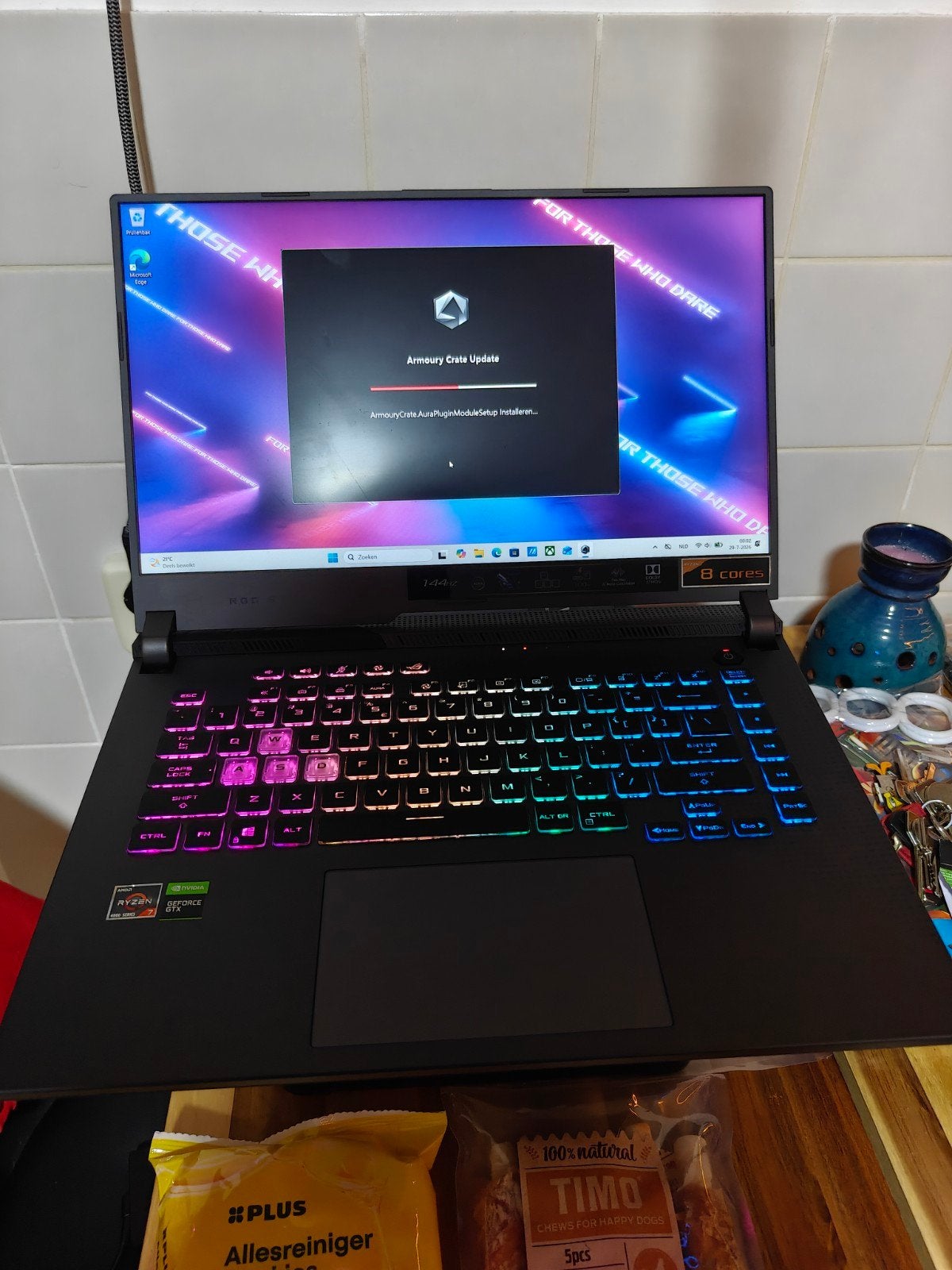 asus rog strix gamelaptop ryzen 7, Computers en Software, Windows Laptops, Ophalen, Zo goed als nieuw, 15 inch