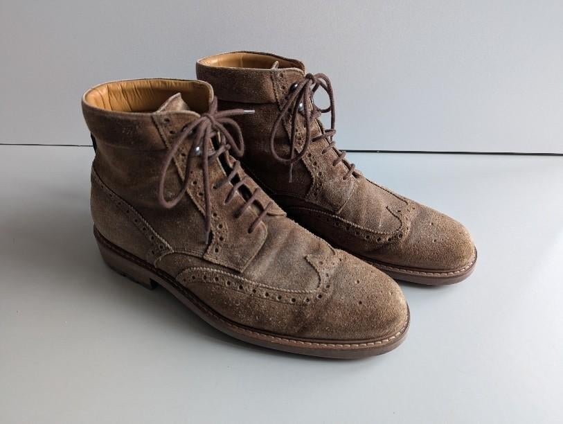 Floris van Bommel Veterboots Cognac Maat 10 (44 2/3) G1/2, Kleding | Heren, Schoenen, Bruin, Boots, Floris van Bommel, Ophalen of Verzenden