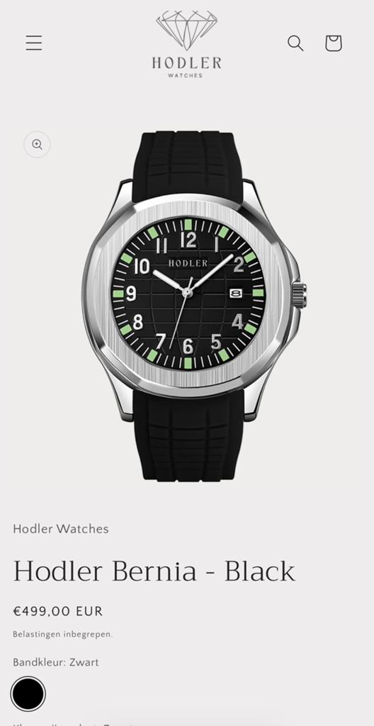 Hodler Bernia heren horloge, Staal, Polshorloge, Nieuw, Kunststof