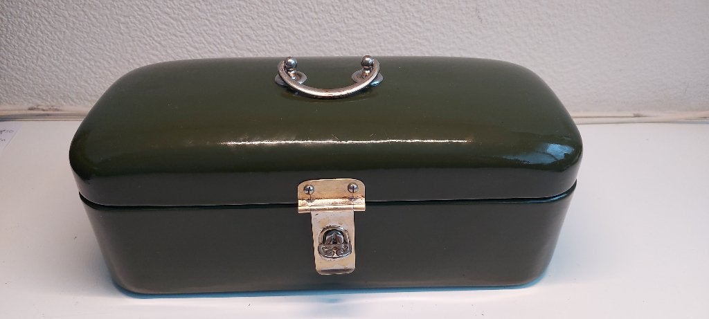 kleine oude emaille broodtrommel, Antiek en Kunst, Ophalen of Verzenden