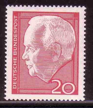 BRD 1964 429 Lübke 20p, Postfris, Ophalen of Verzenden, BRD, Postfris